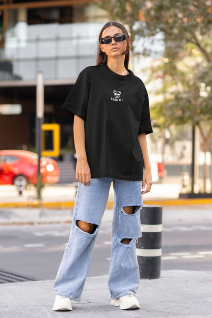 Unisex Oversized Black FunkIt Logo- Front Funk It